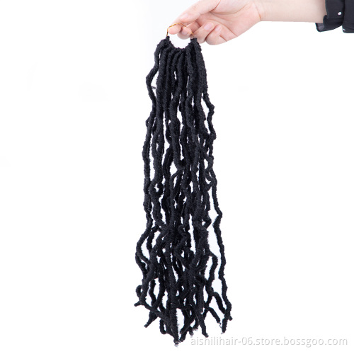faux locs crochet extension goddess locs braids black color natural style twist braids